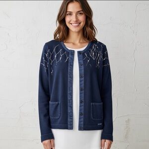 Blue Willi’s Cotton Knit Cardigan Jacket